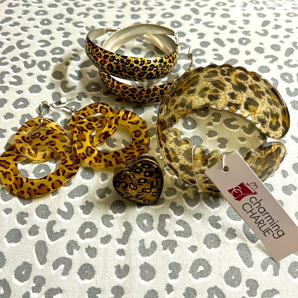 Charming Charlie Animal Print Jewelry Set
